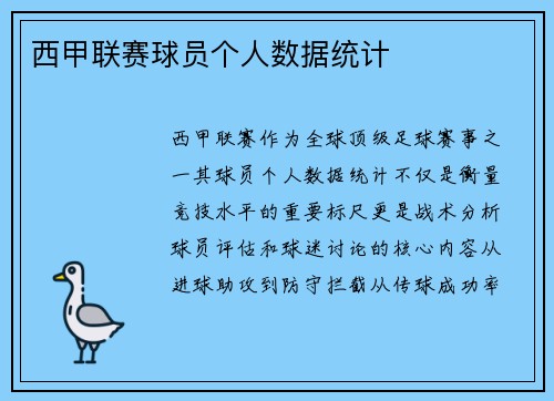 西甲联赛球员个人数据统计